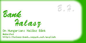bank halasz business card