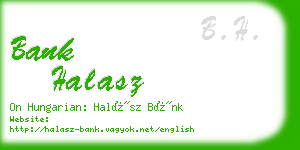 bank halasz business card